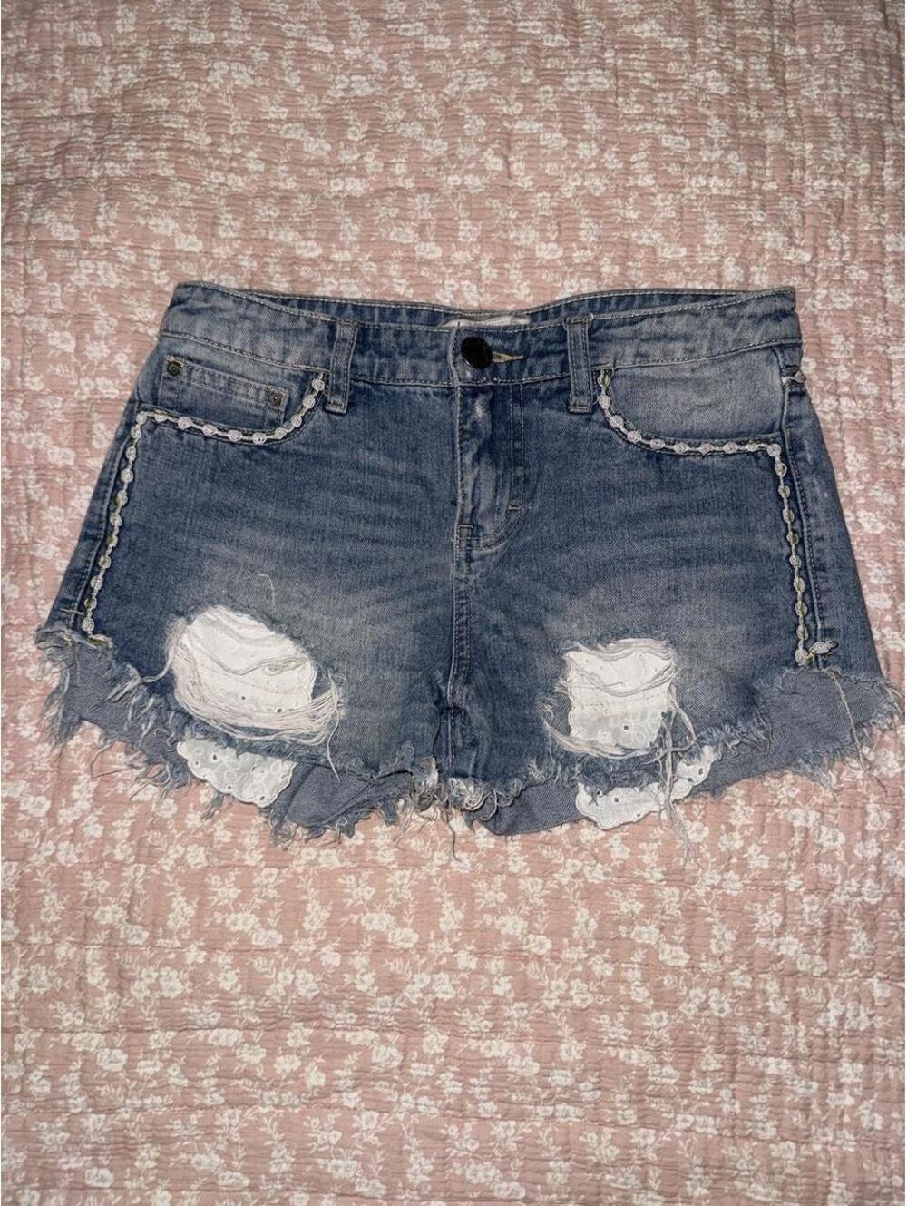 Free People Women's Blue and Navy Shorts